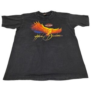 Harley-Davidson‎ Northern Most Outpost Fairbanks Alaska Black T-Shirt Large VTG